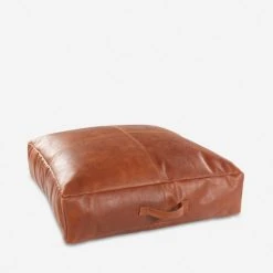 Lulu And Georgia Carlson Leather Floor Pillow Earth Tones