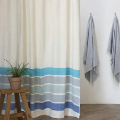 Lulu And Georgia Bolé Road Textiles Omo Shower Curtain, Azure Muted Pastels