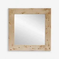 Lulu And Georgia Bree Burl Wood Square Mirror New