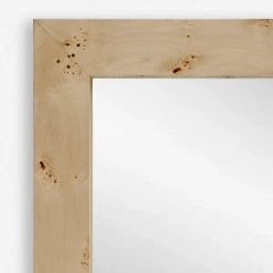 Lulu And Georgia Bree Burl Wood Square Mirror New
