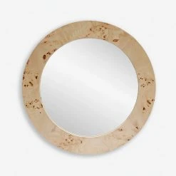 Lulu And Georgia New Bree Burl Wood Round Mirror