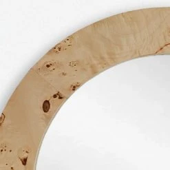 Lulu And Georgia New Bree Burl Wood Round Mirror