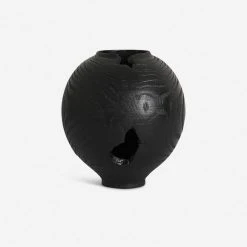Lulu And Georgia Charred Korean Mahogany Moon Jar, Small By Namu Home Goods