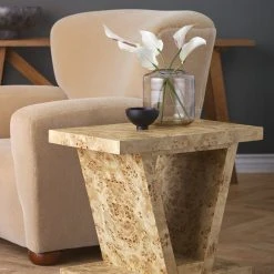Lulu And Georgia Chloe Burl Wood Side Table