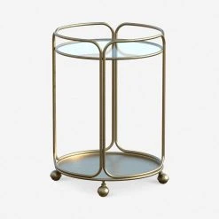 Lulu And Georgia Curved + Rounded Nathalie Round Bar Cart
