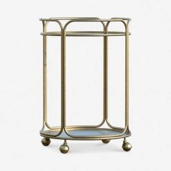 Lulu And Georgia Curved + Rounded Nathalie Round Bar Cart