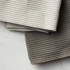 Lulu And Georgia Organic Harmony Collection Essential Waffle Dish Towels, Light Gray/Dark Gray (Set Of 2) By Hawkins New York