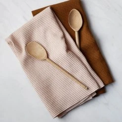 Lulu And Georgia Essential Waffle Dish Towels, Blush/Terracotta (Set Of 2) By Hawkins New York