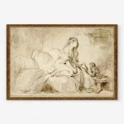 Lulu And Georgia 'Oh! IF Only He Were As Faithful To Me' Wall Art By Jean-Honoré Fragonard, Original Work Held By The J. Paul Getty Museum