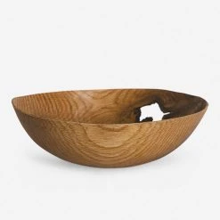 Lulu And Georgia Oiled Ash Shallow Bowl With Hole By Namu Home Goods