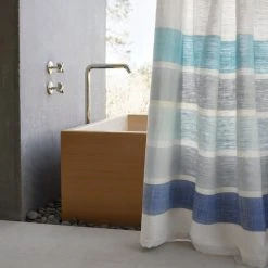 Lulu And Georgia Bolé Road Textiles Omo Shower Curtain, Azure Muted Pastels
