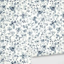 Lulu And Georgia Blue Floral Wallpaper By Rylee + Cru Walls