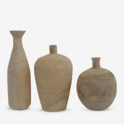 Lulu And Georgia Charlynn Wood Vases (Set Of 3) 11 Lulu And Georgia Charlynn Wood Vases (Set Of 3)