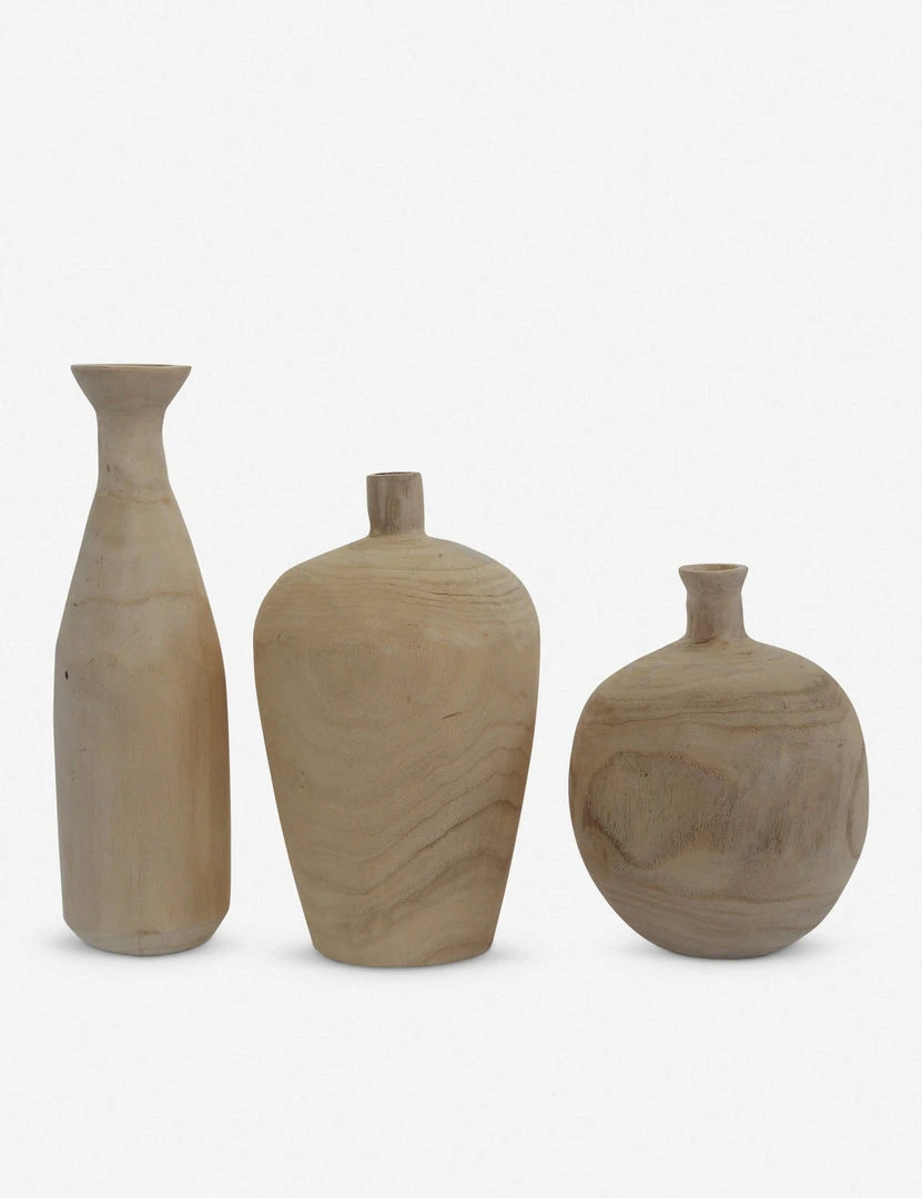 Lulu And Georgia Charlynn Wood Vases (Set Of 3) 7 Lulu And Georgia Charlynn Wood Vases (Set Of 3)