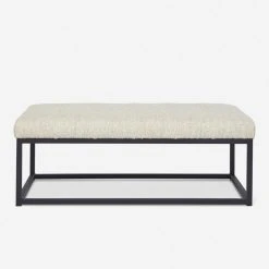 Lulu And Georgia Bouclé + Textural Fabric Elle Ottoman