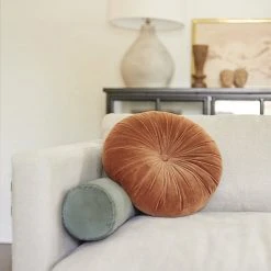 Lulu And Georgia Monroe Velvet Round Pillow Nina Freudenberger Collection
