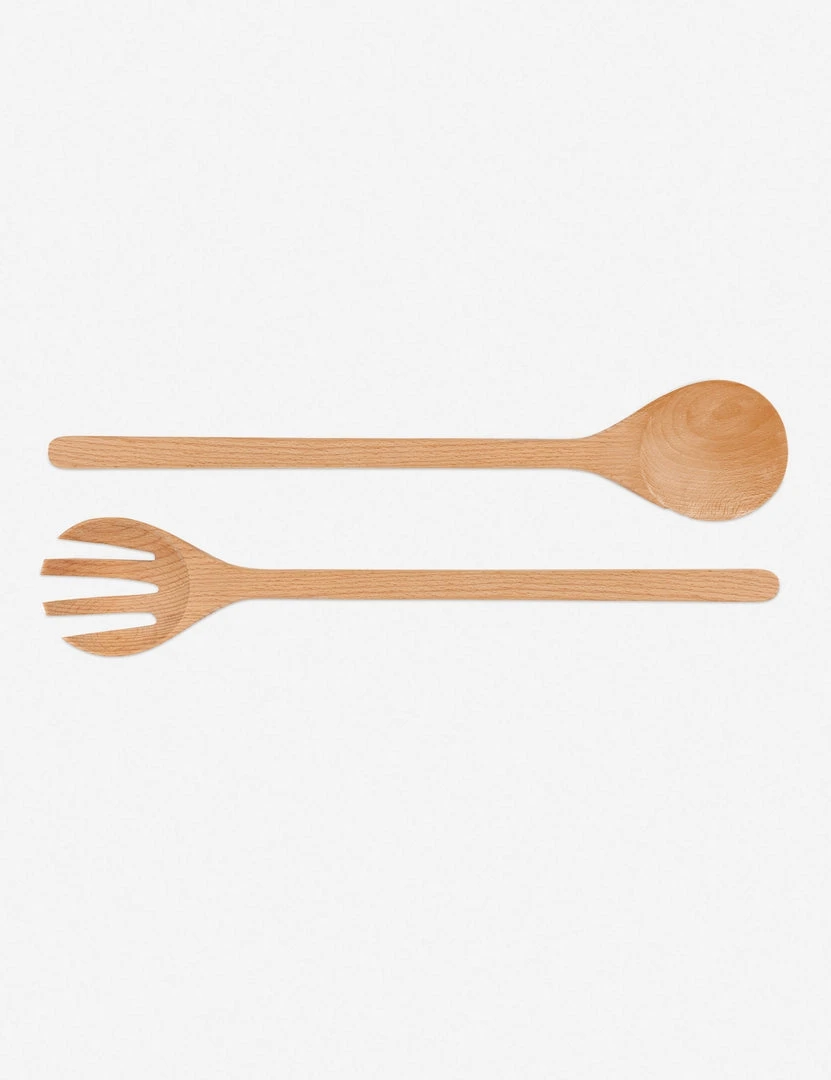 Lulu And Georgia Salad Servers, Beechwood 4 Lulu And Georgia Salad Servers, Beechwood